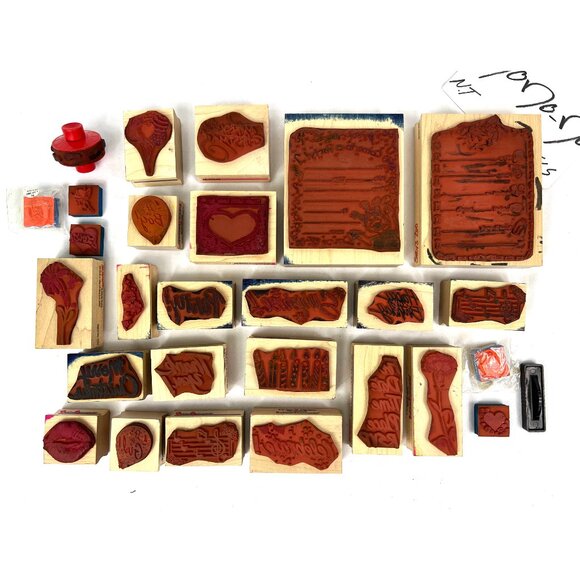 Rubber Stampede Stamps Set Lot Wood Posh Impressions Suzys Zoo Party Vintage 1 - Picture 4 of 10